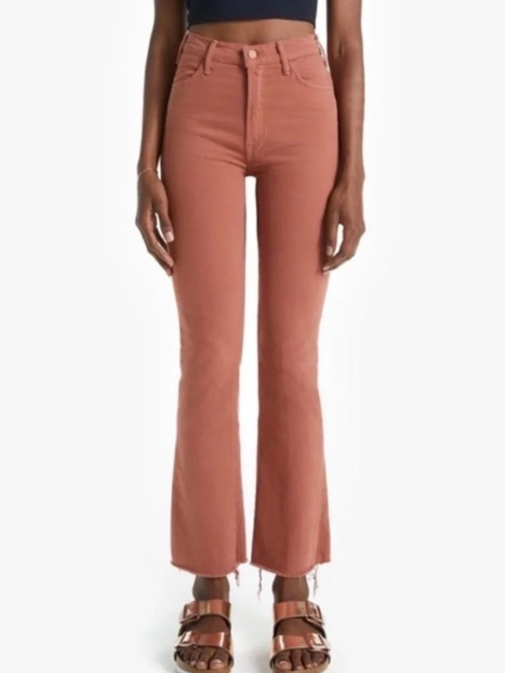 MOTHER Hustler Ankle Fray Jeans in Coconut Shell